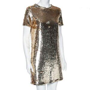 Emporio Armani Gold Sequin Mini Dress NWT Sz EU44 US/8
